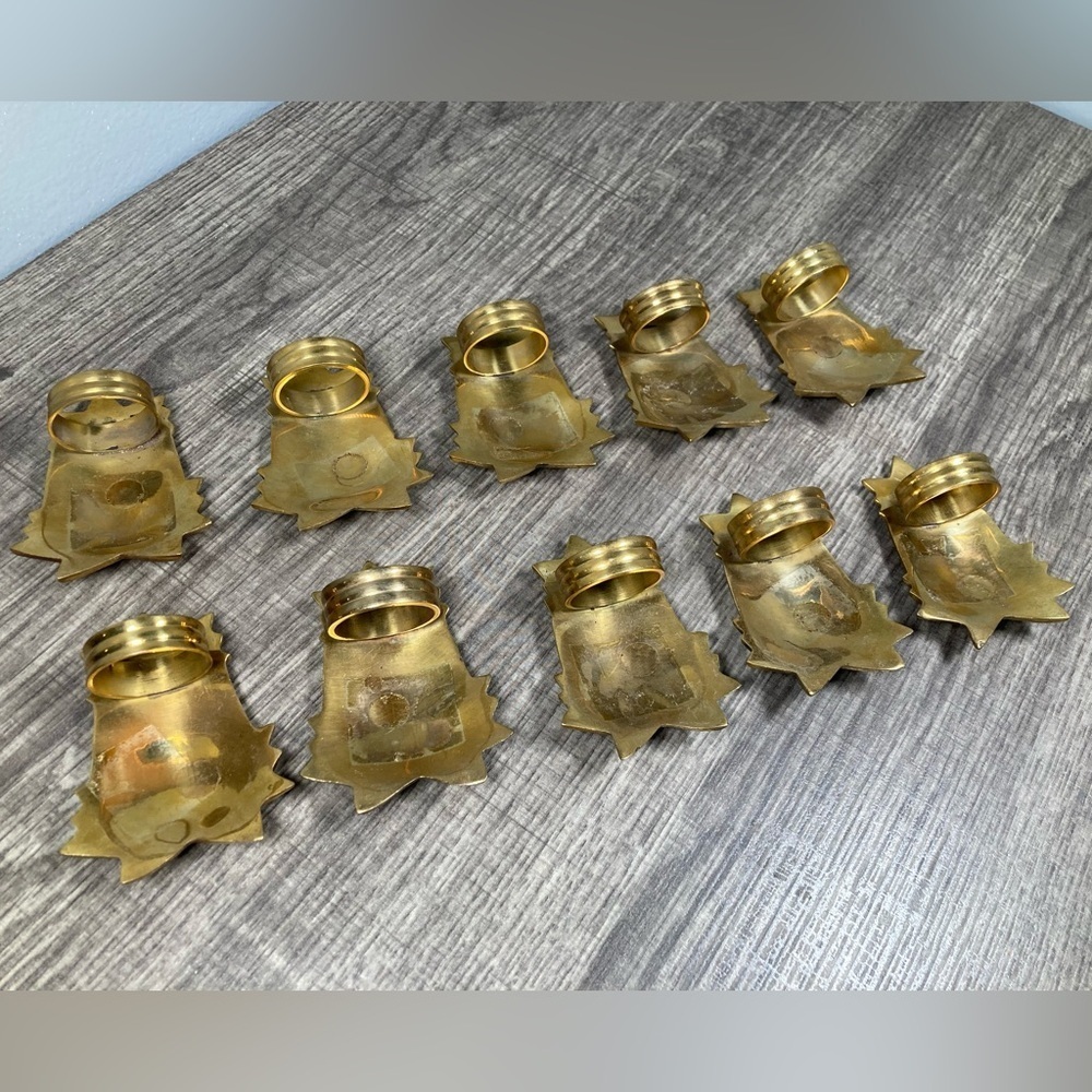 10 - Solid Brass Pineapple Napkin Rings Southern Hospitality - Picture 5 of 10